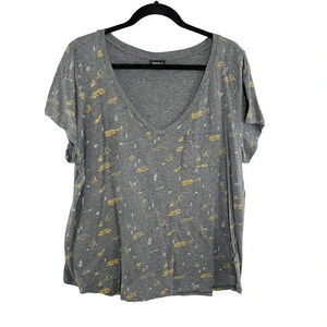 Torrid Gray Camping Theme Graphic Tee Shirt Women's Plus Size 2X